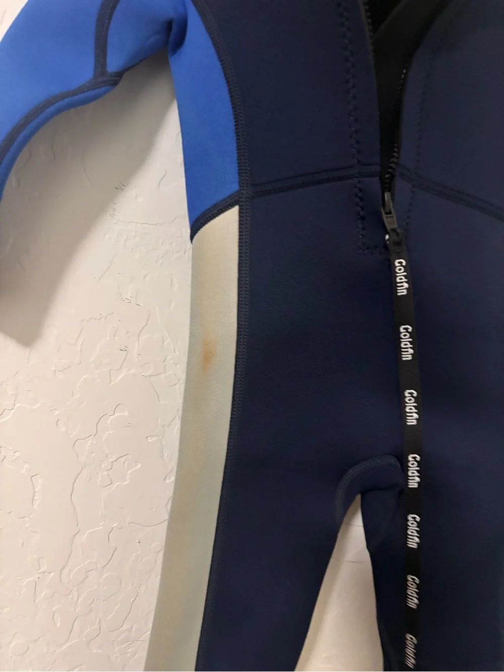 Goldfin Blue and black neoprene wetsuit with gray panels size 2